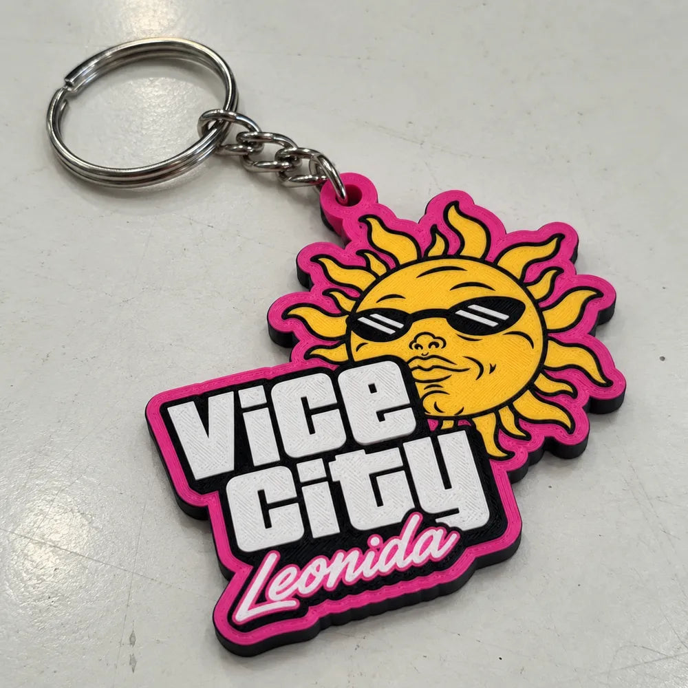 Brelok Słońce Vice City — GTA VI — zdjęcie przykładowego wykonania autora