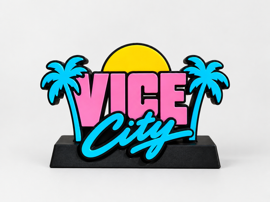 Dekoracja Vice City — napis z palmami